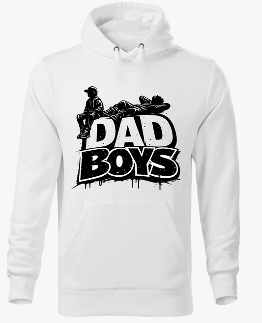 Dad Boys Kids Hoodie – White Edition